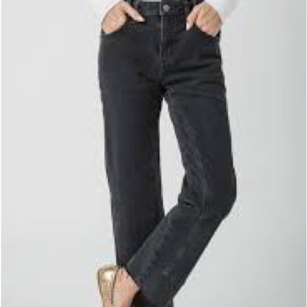 We the free jeans raw hem straight cut faded black size 27 excellent condition